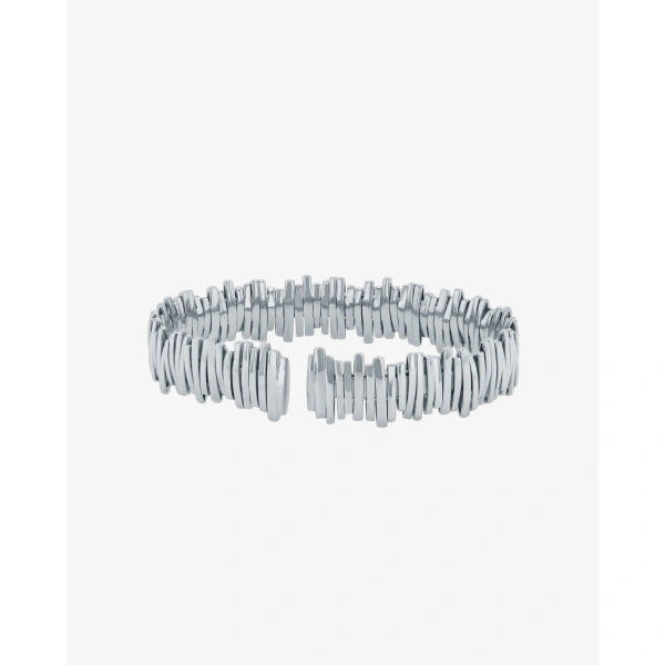 Suzanne Kalan Classic Gold Milli Bangle in 18K White Gold | Fine Bracelets | Coveti