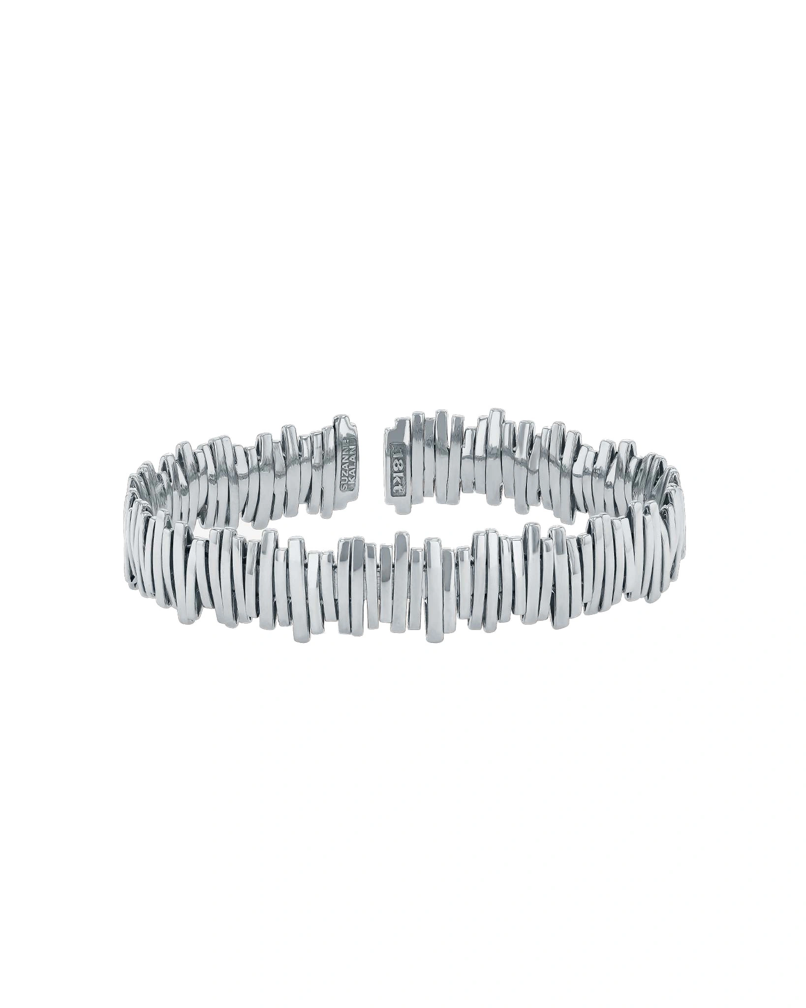 Suzanne Kalan Classic Gold Milli Bangle in 18K White Gold Suzanne Kalan Classic Gold Milli Bangle in 18K White Gold | Fine Bracelets | Coveti