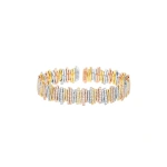 Suzanne Kalan Classic Gold Three-Tone Full Pave Milli Bangle in 18K Three-Tone Gold | Fine Bracelets | Coveti