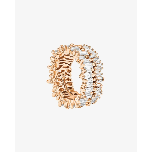 Suzanne Kalan Double Stack Diamond Eternity Band in 18K Rose Gold | Fine Rings | Coveti