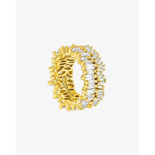 Suzanne Kalan Double Stack Diamond Eternity Band in 18K Yellow Gold | Fine Rings | Coveti
