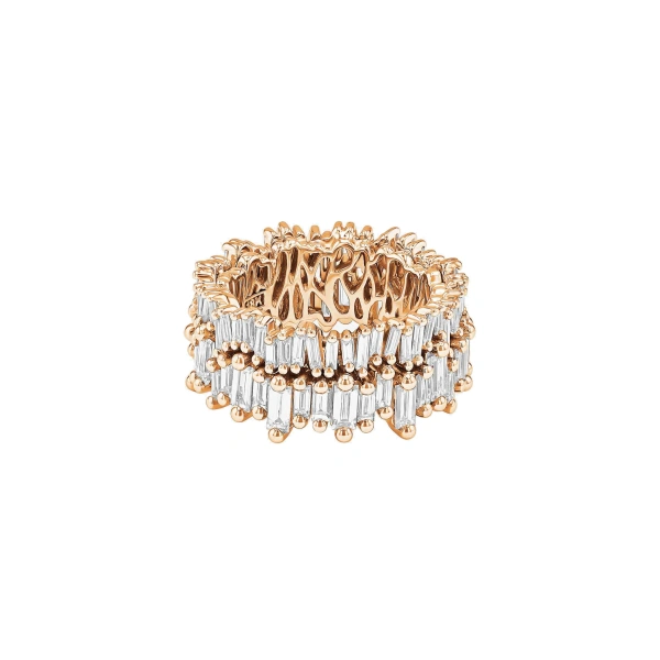 Suzanne Kalan Double Stack Eternity Band in 18K Rose Gold | Fine Rings | Coveti