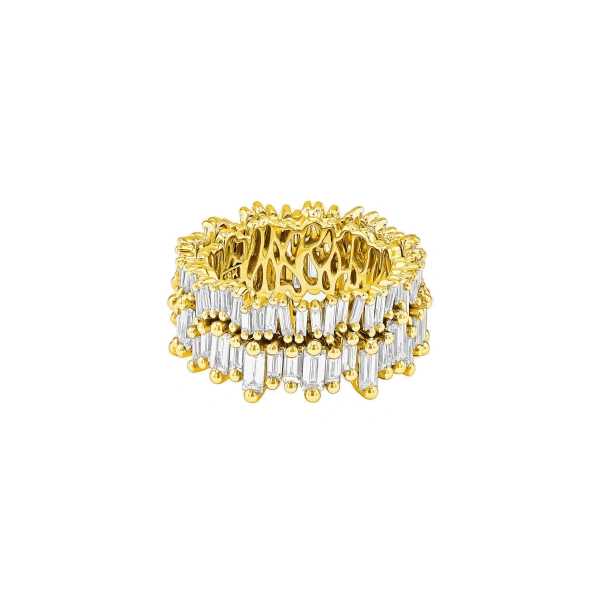 Suzanne Kalan Double Stack Eternity Band in 18K Yellow Gold | Fine Rings | Coveti