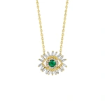 Suzanne Kalan Evil Eye Mini Pendant in 18K Yellow Gold, Emerald | Fine Necklaces | Coveti