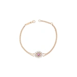 Suzanne Kalan Evil Eye Mini Pink Sapphire Bracelet in 18K Rose Gold | Fine Bracelets | Coveti