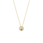Suzanne Kalan Evil Eye Mini Turquoise Full Pave Diamond Orb Pendant in 18K Yellow Gold | Fine Necklaces | Coveti