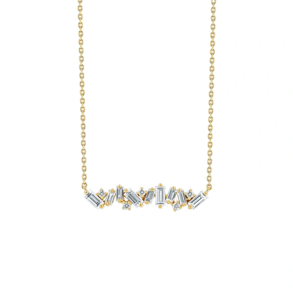 Suzanne Kalan Frenzy Bar Pendant in 18K Yellow Gold | Fine Necklaces | Coveti