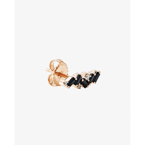 Suzanne Kalan Frenzy Black Sapphire Studs in 18K Rose Gold | Fine Earrings | Coveti