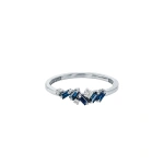 Suzanne Kalan Frenzy Dark Blue Sapphire Ring in 18K White Gold | Fine Rings | Coveti