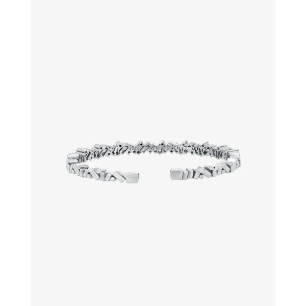 Suzanne Kalan Frenzy Diamond Bangle in 18K White Gold | Fine Bracelets | Coveti