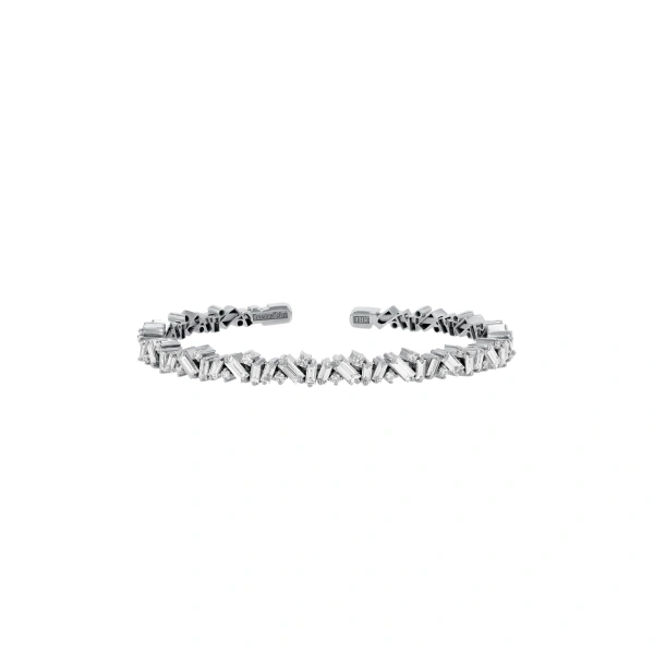 Frenzy Diamond Bangle in 18K White Gold