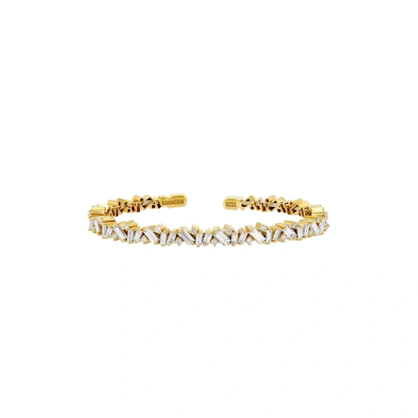Suzanne Kalan Frenzy Diamond Bangle in 18K Yellow Gold | Fine Bracelets | Coveti
