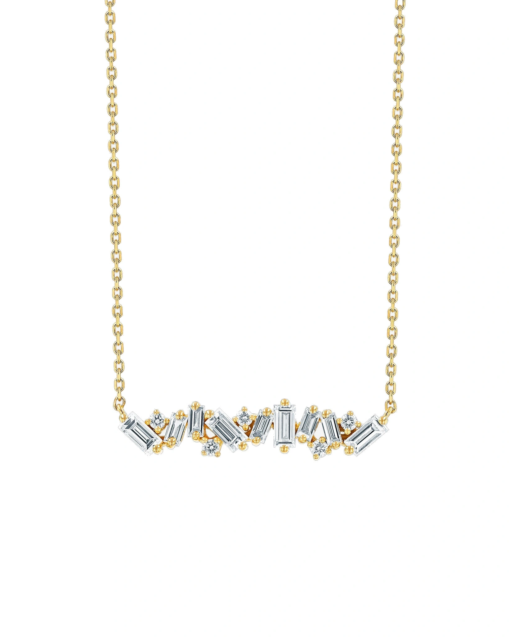 Suzanne Kalan Frenzy Diamond Bar Pendant in 18K Yellow Gold Suzanne Kalan Frenzy Diamond Bar Pendant in 18K Yellow Gold | Fine Necklaces | Coveti