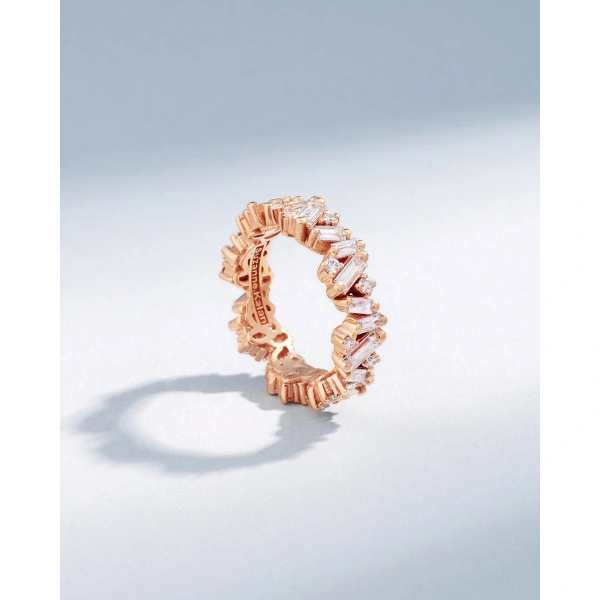 Suzanne Kalan Frenzy Diamond Eternity Band in 18K Rose Gold | Fine Rings | Coveti