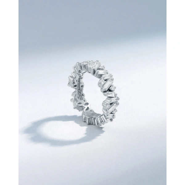 Suzanne Kalan Frenzy Diamond Eternity Band in 18K White Gold | Fine Rings | Coveti