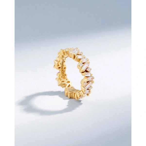 Suzanne Kalan Frenzy Diamond Eternity Band in 18K Yellow Gold | Fine Rings | Coveti