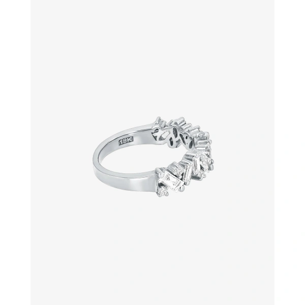 Suzanne Kalan Frenzy Diamond Half Band in 18K White Gold | Fine Rings | Coveti