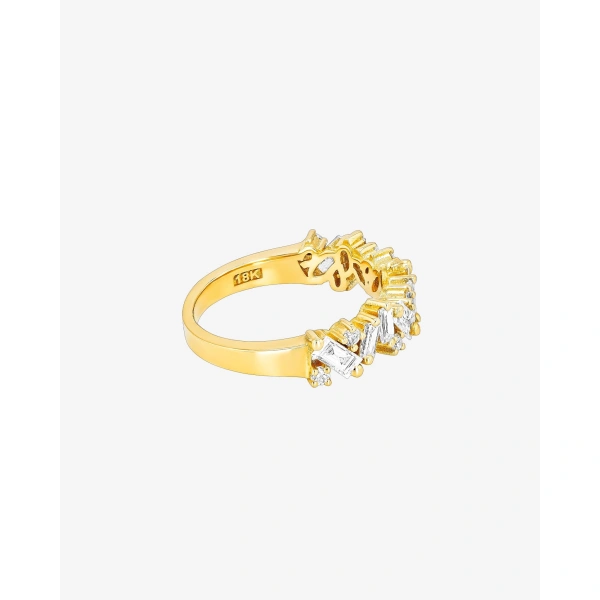Suzanne Kalan Frenzy Diamond Half Band in 18K Yellow Gold | Fine Rings | Coveti
