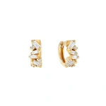 Suzanne Kalan Frenzy Diamond Huggies in 18K Yellow Gold | Fine Earrings | Coveti