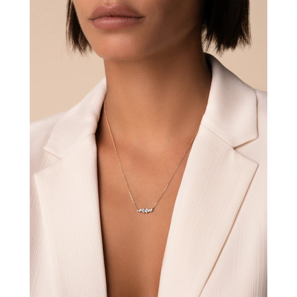 Suzanne Kalan Frenzy Diamond Mini Bar Pendant in 18K Rose Gold | Fine Necklaces | Coveti