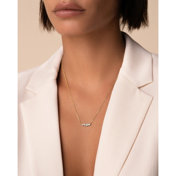 Suzanne Kalan Frenzy Diamond Mini Bar Pendant in 18K Yellow Gold | Fine Necklaces | Coveti