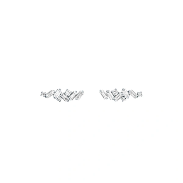Frenzy Diamond Studs in 18K White Gold