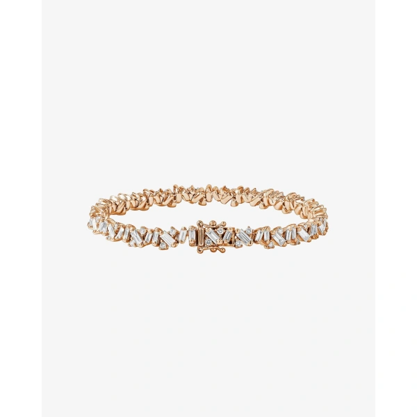 Suzanne Kalan Frenzy Diamond Tennis Bracelet in 18K Rose Gold | Fine Bracelets | Coveti