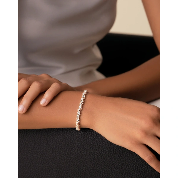 Suzanne Kalan Frenzy Diamond Tennis Bracelet in 18K Rose Gold | Fine Bracelets | Coveti
