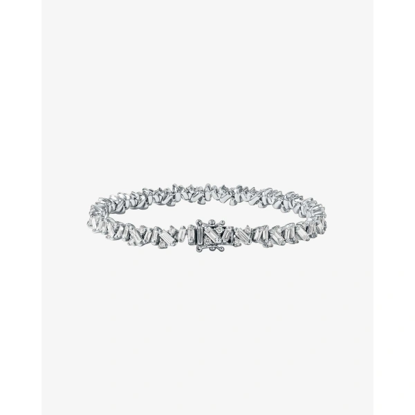 Suzanne Kalan Frenzy Diamond Tennis Bracelet in 18K White Gold | Fine Bracelets | Coveti