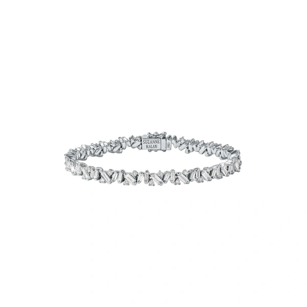 Suzanne Kalan Frenzy Diamond Tennis Bracelet in 18K White Gold | Fine Bracelets | Coveti
