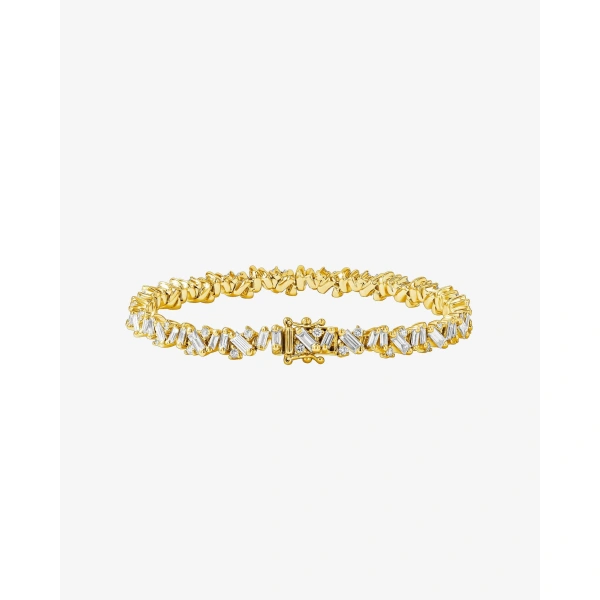 Suzanne Kalan Frenzy Diamond Tennis Bracelet in 18K Yellow Gold | Fine Bracelets | Coveti