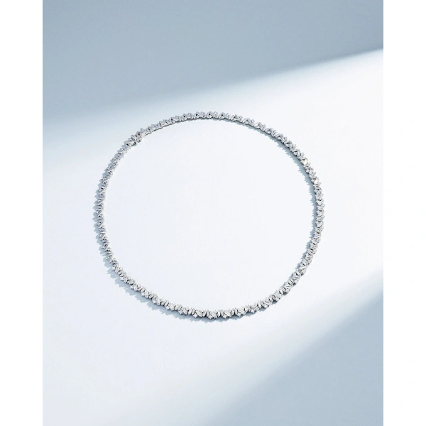 Suzanne Kalan Frenzy Diamond Tennis Necklace in 18K White Gold | Fine Necklaces | Coveti