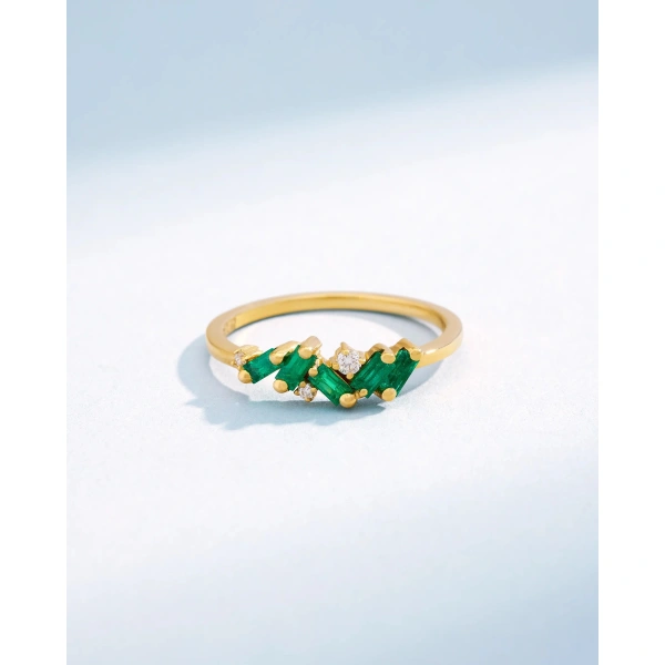 Suzanne Kalan Frenzy Emerald Ring in 18K Yellow Gold | Fine Rings | Coveti