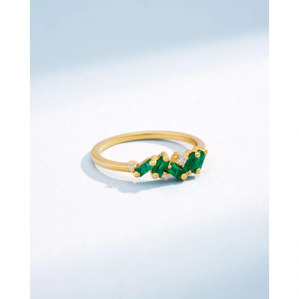 Suzanne Kalan Frenzy Emerald Ring in 18K Yellow Gold | Fine Rings | Coveti