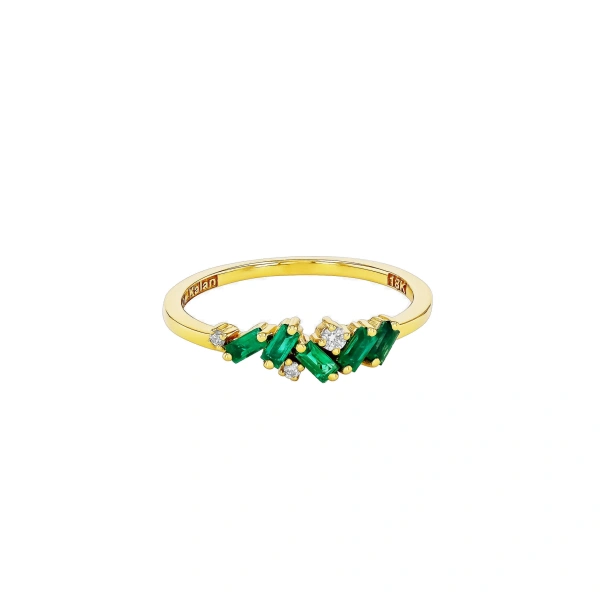 Suzanne Kalan Frenzy Emerald Ring in 18K Yellow Gold | Fine Rings | Coveti