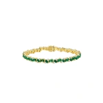 Suzanne Kalan Frenzy Emerald Tennis Bracelet in 18K Yellow Gold | Fine Bracelets | Coveti