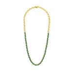 Suzanne Kalan Frenzy Emerald Tennis Necklace in 18K Yellow Gold | Fine Necklaces | Coveti