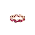 Suzanne Kalan Frenzy Eternity Band in 18K Rose Gold, Ruby | Fine Rings | Coveti