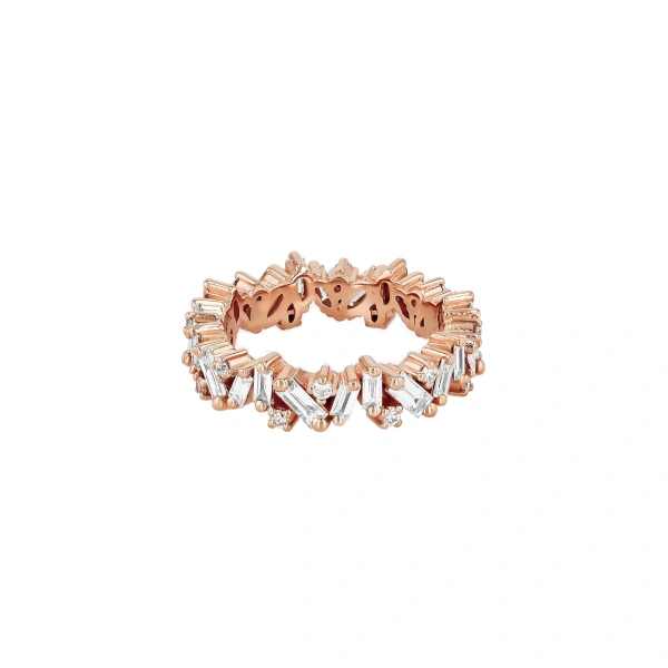 Suzanne Kalan Frenzy Eternity Band in 18K Rose Gold | Fine Rings | Coveti