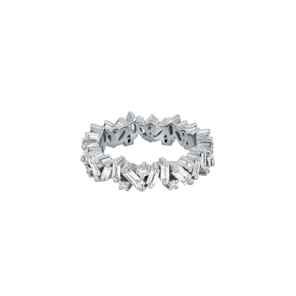Suzanne Kalan Frenzy Eternity Band in 18K White Gold | Fine Rings | Coveti
