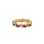 Suzanne Kalan Frenzy Eternity Band in 18K Yellow Gold, Rainbow Sapphire | Fine Rings | Coveti
