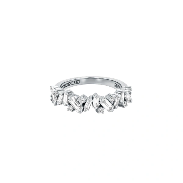 Suzanne Kalan Frenzy Half Band in 18K White Gold | Fine Rings | Coveti