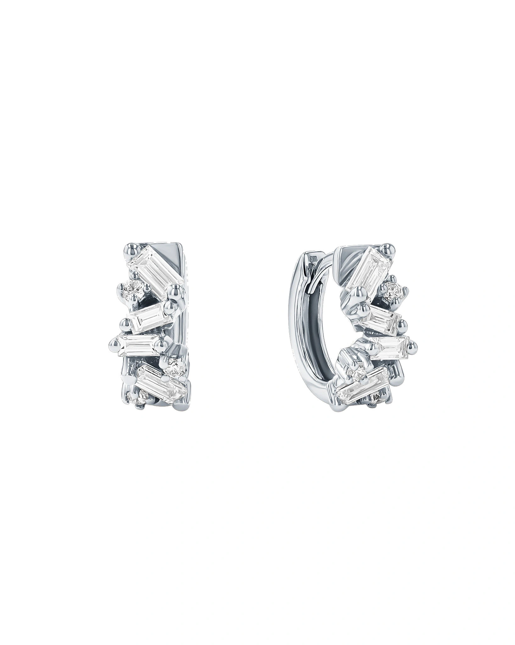 Suzanne Kalan Frenzy Huggies in 18K White Gold Suzanne Kalan Frenzy Huggies in 18K White Gold | Fine Earrings | Coveti
