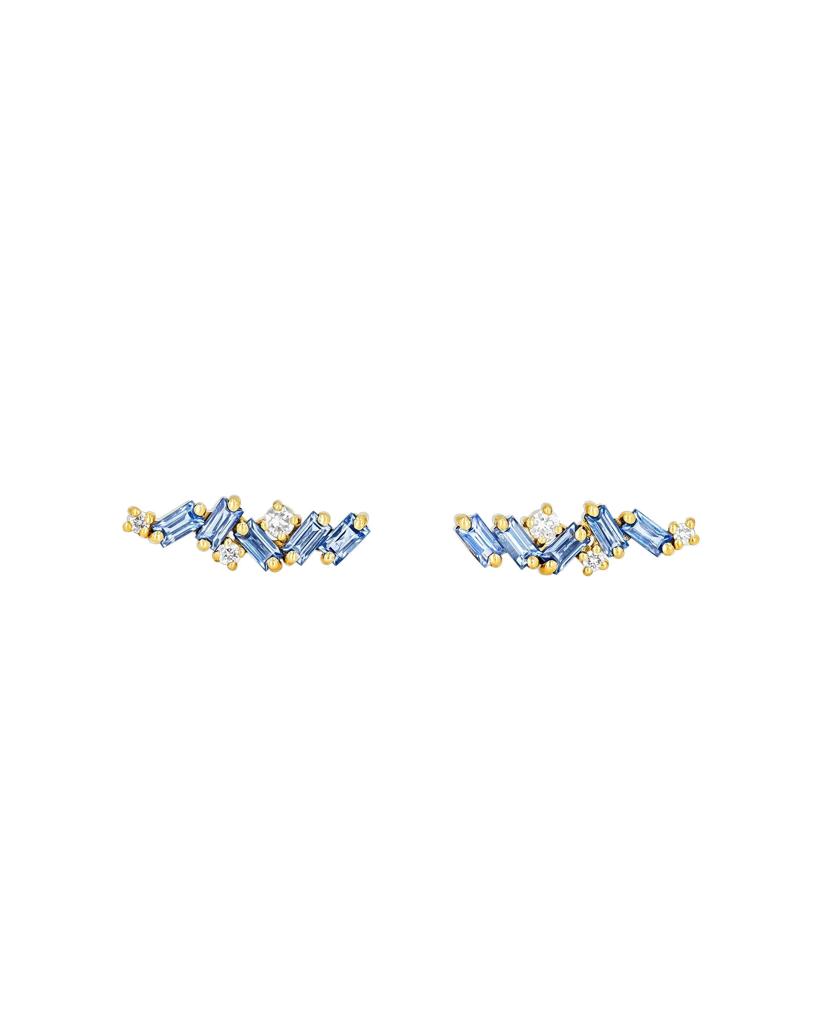 Suzanne Kalan Frenzy Light Blue Sapphire Studs in 18K Yellow Gold Suzanne Kalan Frenzy Light Blue Sapphire Studs in 18K Yellow Gold | Fine Earrings | Coveti