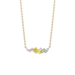 Suzanne Kalan Frenzy Mini Bar Pendant in 18K Rose Gold, Pastel Sapphire | Fine Necklaces | Coveti