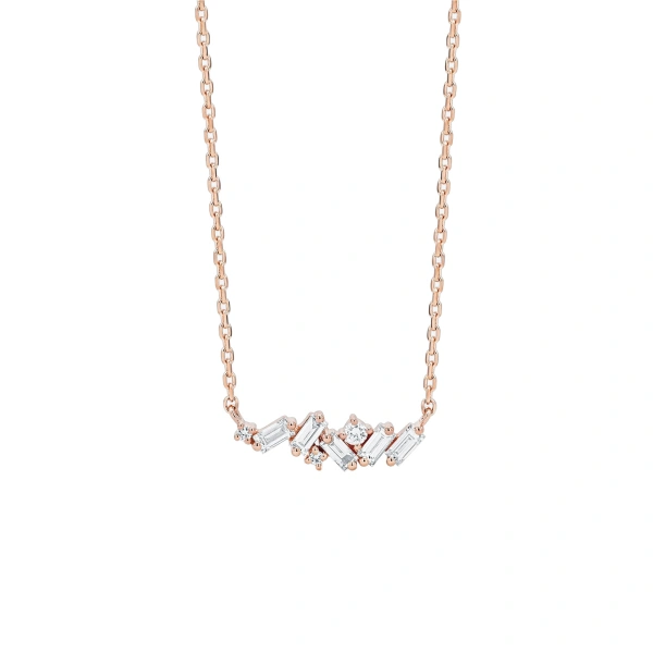 Suzanne Kalan Frenzy Mini Bar Pendant in 18K Rose Gold | Fine Necklaces | Coveti