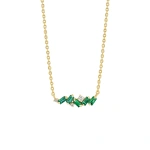 Suzanne Kalan Frenzy Mini Bar Pendant in 18K Yellow Gold, Emerald | Fine Necklaces | Coveti