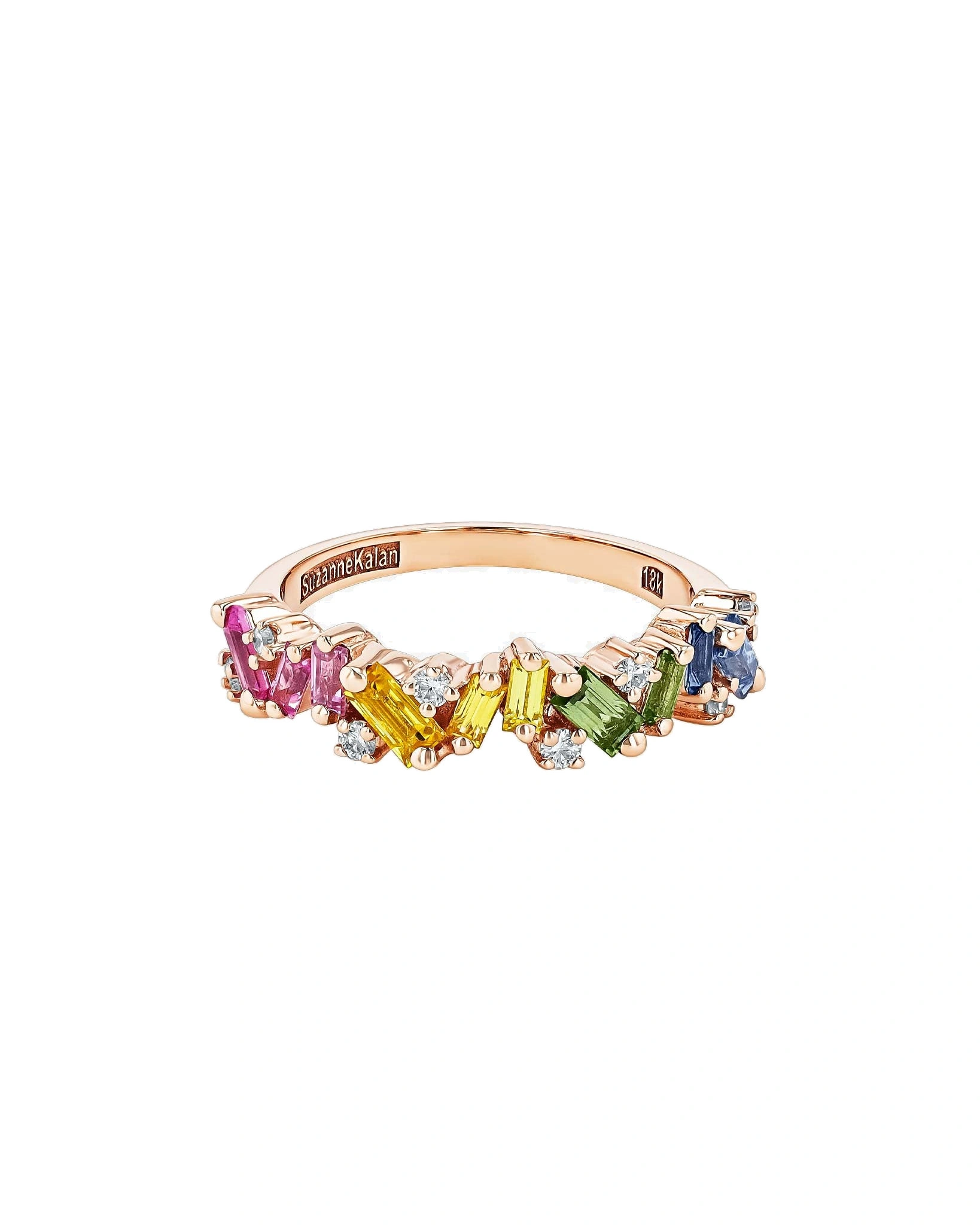 Suzanne Kalan Frenzy Pastel Sapphire Half Band in 18K Rose Gold Suzanne Kalan Frenzy Pastel Sapphire Half Band in 18K Rose Gold | Fine Rings | Coveti