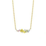 Suzanne Kalan Frenzy Pastel Sapphire Mini Bar Pendant in 18K Yellow Gold | Fine Necklaces | Coveti