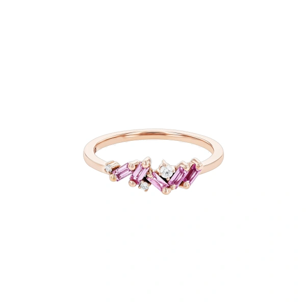 Suzanne Kalan Frenzy Pink Sapphire Ring in 18K Rose Gold | Fine Rings | Coveti